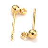Puces Bille 3mm avec attache – Acier Inoxydable 316L Doré à l'or fin 18K