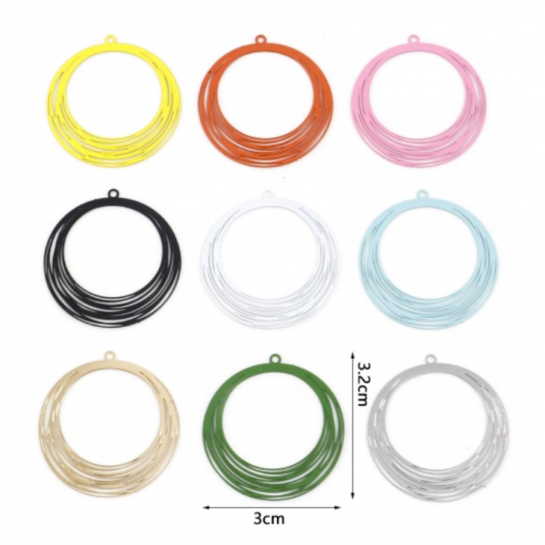 Pendentifs Filigrane Cercle 30mm Doré
