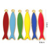 Pendentifs Résine Émaillée Long Poisson VERT 38mm, Métal Doré