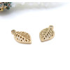 Pendentifs Petite Feuille 12 mm – Acier Inoxydable 304 Doré, placage IONIQUE