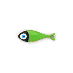 Pendentif  Poisson Émaillé VERT 20 mm – Acier Inox 304 Doré à l'Or Fin 18K – Placage PVD