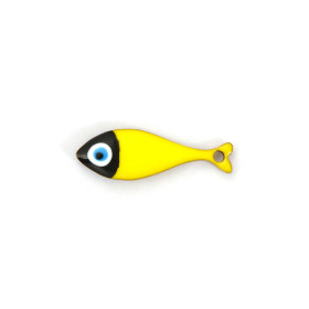 Pendentif  Poisson Émaillé JAUNE 20 mm – Acier Inox 304 Doré à l'Or Fin 18K – Placage PVD