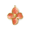 Pendentif Fleur Exotique CORAIL 32 mm – Acier Inox 304 Doré à l'Or Fin 18K – Placage PVD