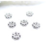 Perles Intercalaires Rondelles Fleurs 4mm– Acier Inoxydable 304 Argenté