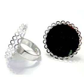 Supports de Bagues 25mm Double Vague – Support Bague Réglable Argenté
