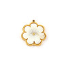 Pendentif Fleur avec Nacre Naturelle 24 mm – Acier Inox 304 Doré à l'Or Fin 18K – Placage PVD