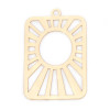 stampes Rectangle avec Soleil Stylisé Psychédélique 29 mm – Métal Doré