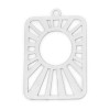 Estampes Rectangle avec Soleil Stylisé Psychédélique 29 mm – Métal Argenté