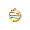 Pendentif Médaillon Rond Martelé avec Poisson en Résine Émaillée 24 mm – Acier Inox 304 Doré à l'Or Fin 18K – Placage PVD