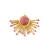 Pendentif Demi-Cercle Soleil en Résine Émaillée 40 mm – Acier Inox 304 Doré à l'Or Fin 18K – Placage PVD