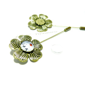 upports de broche fibule rétro bronze 12mm