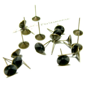 Supports de Boucle d'oreille Clou Conique 8mm Bronze