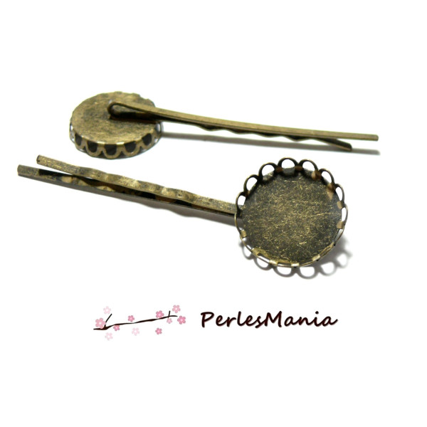 BARRETTES Bob Pin Pince a Cheveux Bronze Fleur