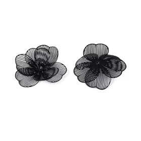 Estampes Pendentifs Filigrane Multi-Fleurs avec pistil 36 mm 3D – Métal NOIR