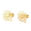 Boucles d’oreille Clou Mandala avec Attache 12.5mm et embouts – Acier Inoxydable 304 Doré