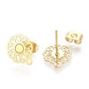 Boucles d’oreille Clou Mandala avec Attache 14mm et embouts – Acier Inoxydable 304 Doré