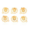 Boucles d’oreille Clou Mandala avec Attache 12.5mm et embouts – Acier Inoxydable 304 Doré