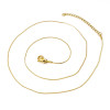 Collier 52 cm – Maille Grain de Riz Fine 0,8 mm – Acier Inox 304 Doré – Placage IONIQUE (IP)