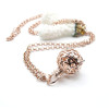 Sautoir Pendentif Cage Bola de Grossesse pour Bola 16 ou 18 mm – Laiton Finition Or Rose Pâle