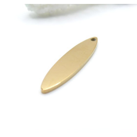 Pendentif Ovale 29,5 mm – Acier Inox 304 – Doré PVD