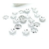 Calottes Coupelles Embouts Fleur Fine 8mm – Argent Platine