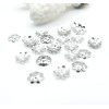 Calottes Coupelles Embouts Fleur Fine 8mm – Argent Platine