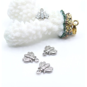 Pendentifs Charms Abeille 10 mm – Acier Inox 304 Argent