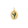 Pendentif Charm Médaillon Ovale Fleur de Naissance MAI 14 mm – Acier Inox 304 Doré à l'Or Fin 18K – Placage PVD IONIQUE (IP)