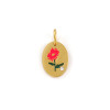 PS11958330 – Lot de 1 Pendentif Charm Médaillon Ovale Fleur de Naissance NOVEMBRE 14 mm – Acier Inox 304 Doré  18K –PVD IONIQUE