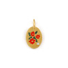 PS11958331 – Lot de 1 Pendentif Charm Médaillon Ovale Fleur de Naissance DECEMBRE 14 mm – Acier Inox 304 Doré 18K –PVD IONIQUE