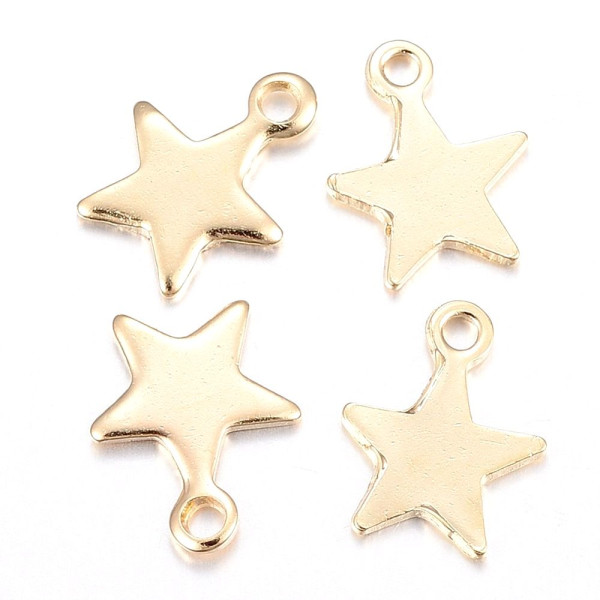 Pendentifs,  Charms forme Étoile 10 mm – Acier Inox 304 Doré