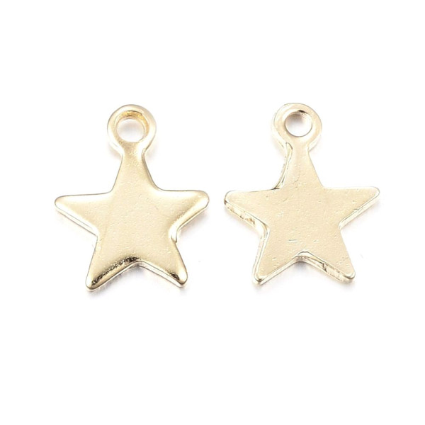 Pendentifs,  Charms forme Étoile 10 mm – Acier Inox 304 Doré