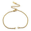 Bracelet Intercalaire Maille Classique avec Chaîne d'Extension – Acier Inox 304 Doré