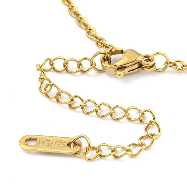 Bracelet Intercalaire Maille Classique avec Chaîne d'Extension – Acier Inox 304 Doré