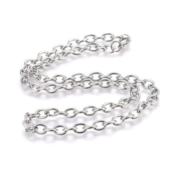 Collier 50 cm Maille Rollo – Acier Inox 304 Argenté
