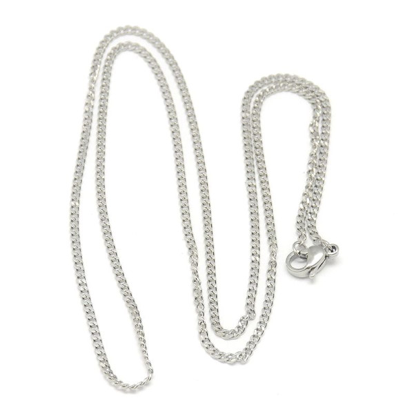 Collier 50 cm Maille Gourmette 2 mm – Acier Inox 304 Argenté
