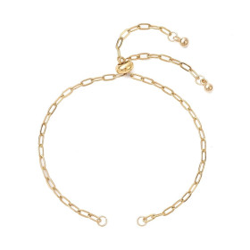 Bracelet Intercalaire Réglable Maille Trombone – Acier Inox 304 Doré