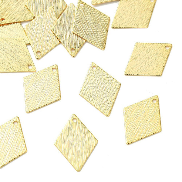 Pendentifs Charms Losange Stardust 21 mm – Laiton Doré