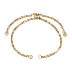 Bracelet Intercalaire Réglable Maille Gourmette 3 mm – Acier Inox 304 Doré