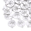Pendentifs, Charms, Connecteur Médaillon Arbre 15 mm – Acier Inox Argenté