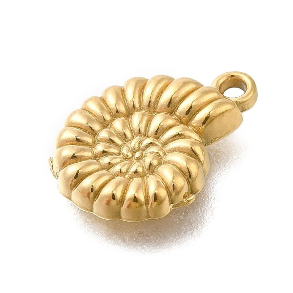 Pendentifs Charms Coquillage 13,5 mm – Acier Inox 304 Doré à l'Or Fin 18K – Placage PVD IONIQUE (IP)