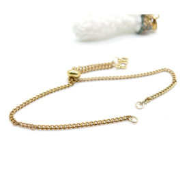 Bracelet Intercalaire Réglable Maille Gourmette 3 mm – Acier Inox 304 Doré