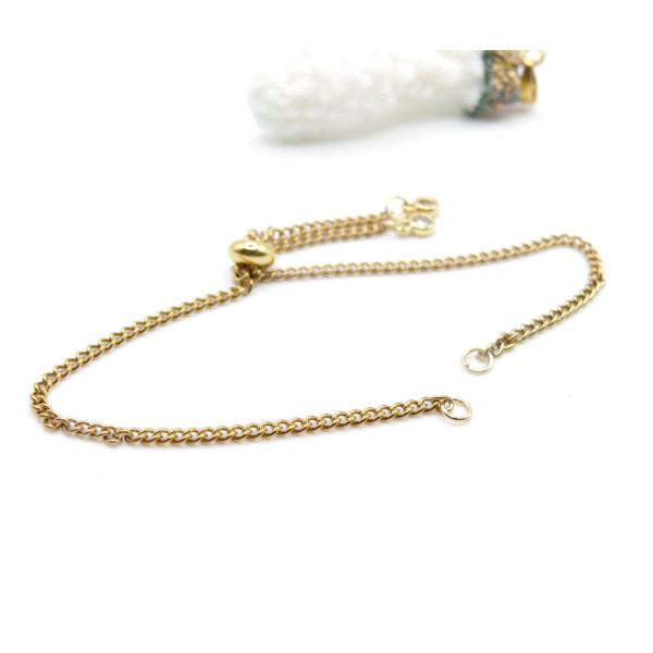 Bracelet Intercalaire Réglable Maille Gourmette 3 mm – Acier Inox 304 Doré