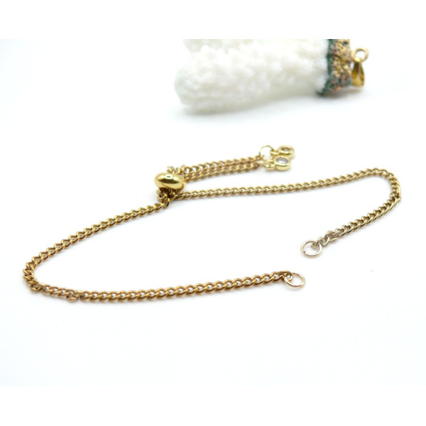 Bracelet Intercalaire Réglable Maille Gourmette 3 mm – Acier Inox 304 Doré