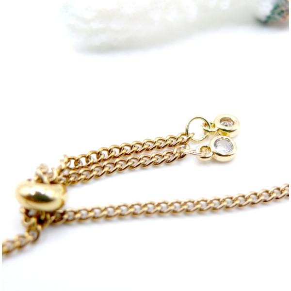 Bracelet Intercalaire Réglable Maille Gourmette 3 mm – Acier Inox 304 Doré