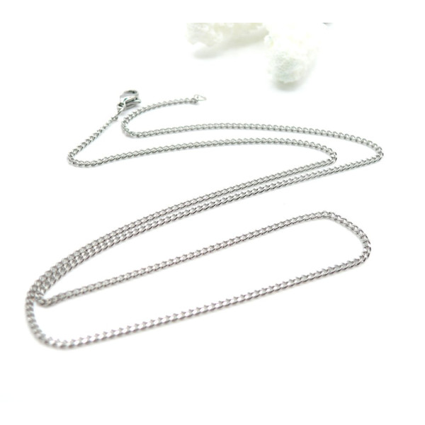 Collier 50 cm Maille Gourmette 2 mm – Acier Inox 304 Argenté