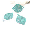 Estampes Pendentif Connecteur Filigrane Goutte Éventail 20mm Bleu Vert