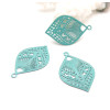 Estampes Pendentif Connecteur Filigrane Goutte Éventail 20mm Bleu Vert