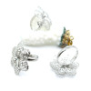 Supports de Bague Ajustable Fleur Dentelle 25 mm – Laiton Finition Platine