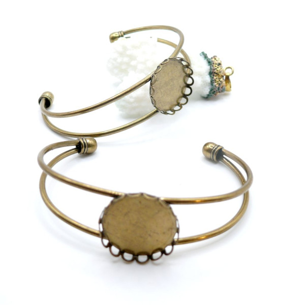 Supports Bracelet Modèle Vague 20mm – Métal Couleur Bronze